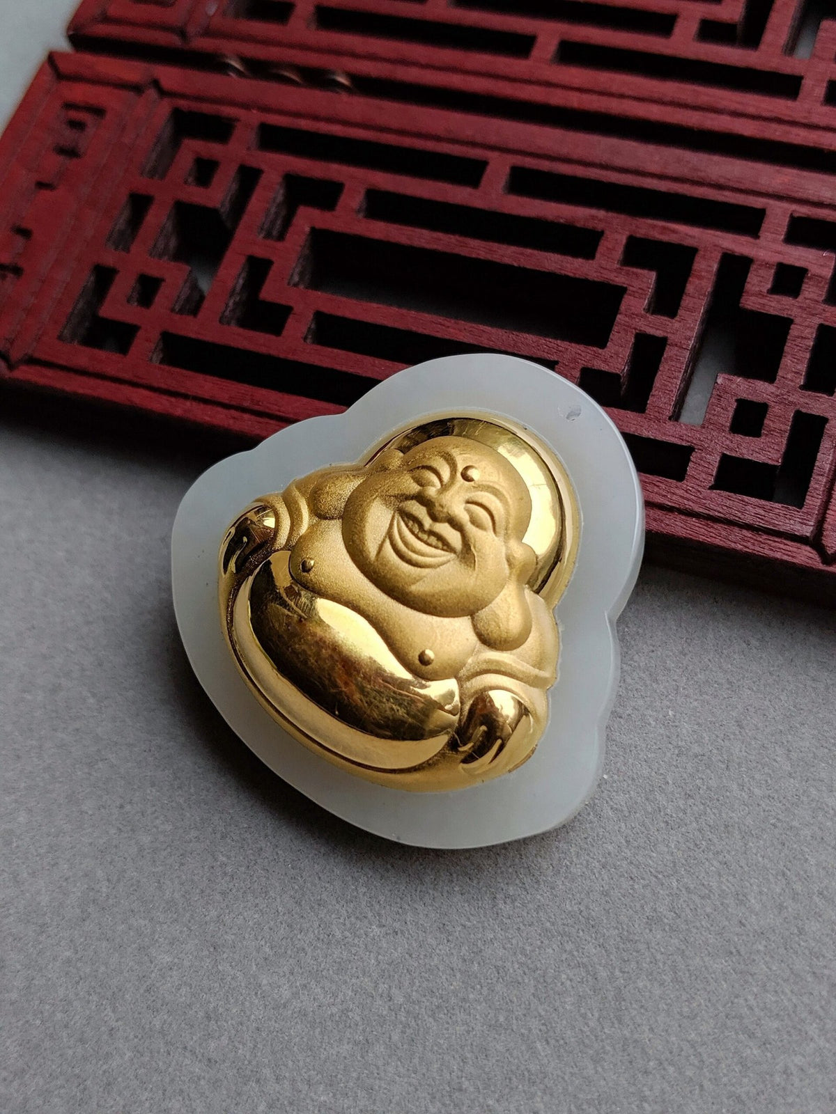 White Jade Buddha Pendant