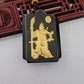 Black Jade God of War Pendant (Gold Plated)