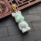 Multi Green Bearbrick Style Jade Pendant