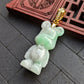 Multi Green Bearbrick Style Jade Pendant