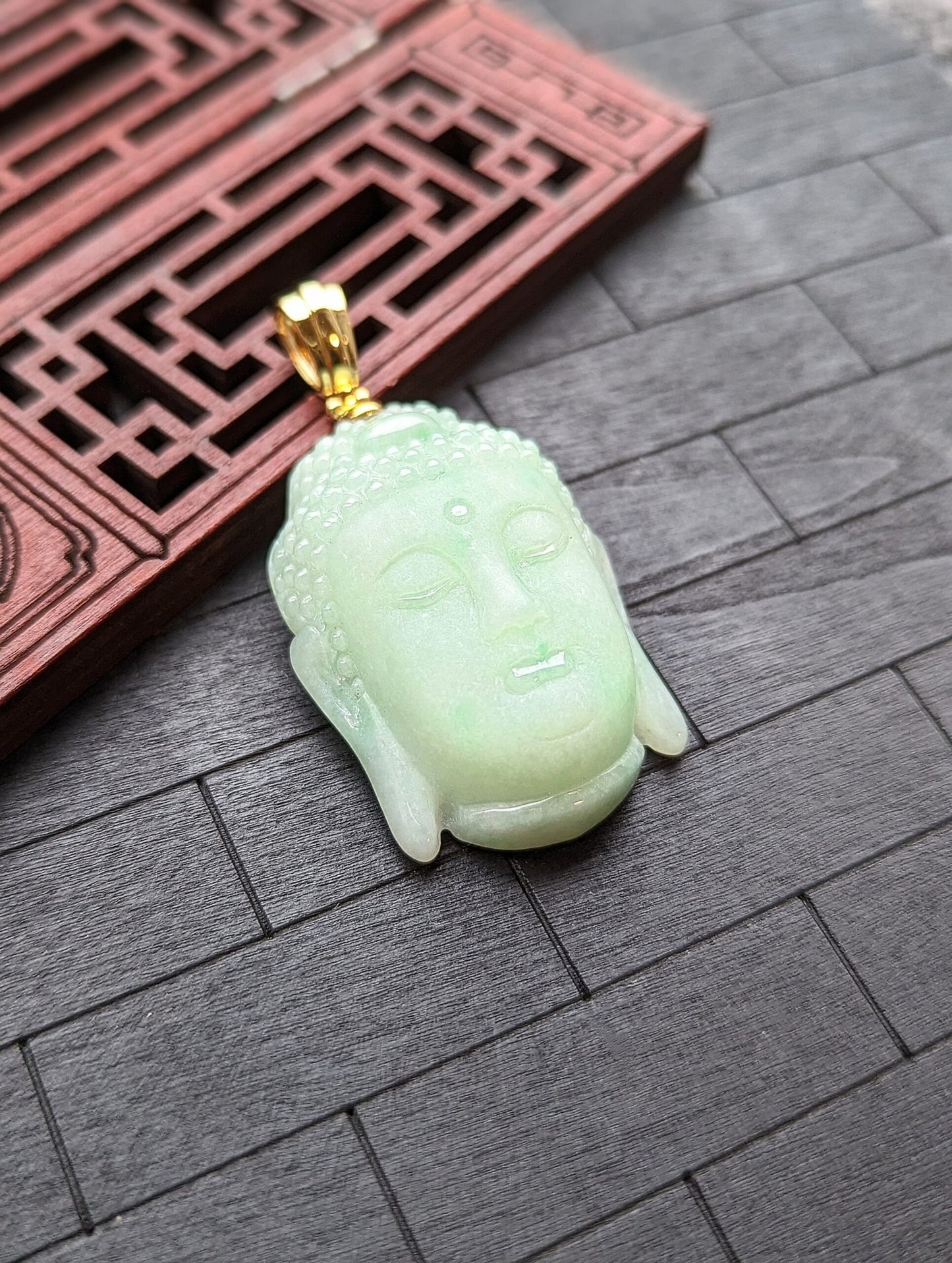 Green Jade Buddha Head