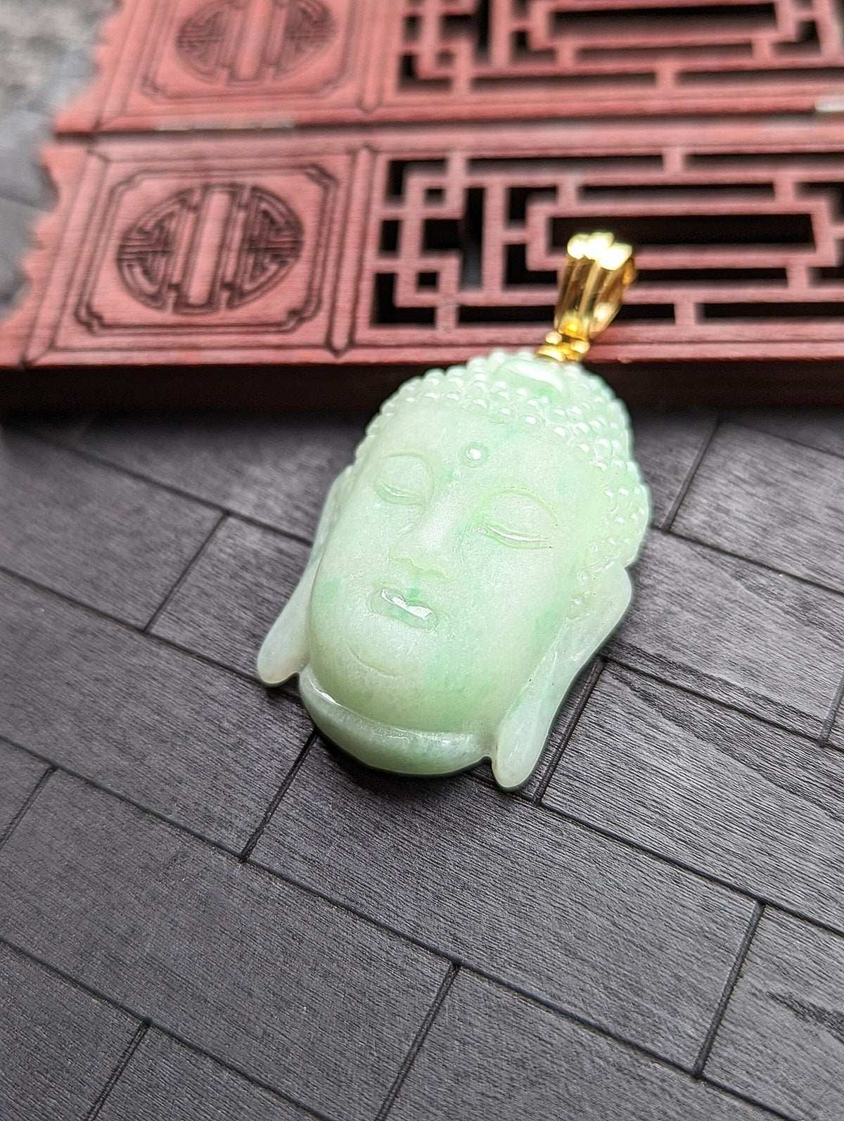 Green Jade Buddha Head
