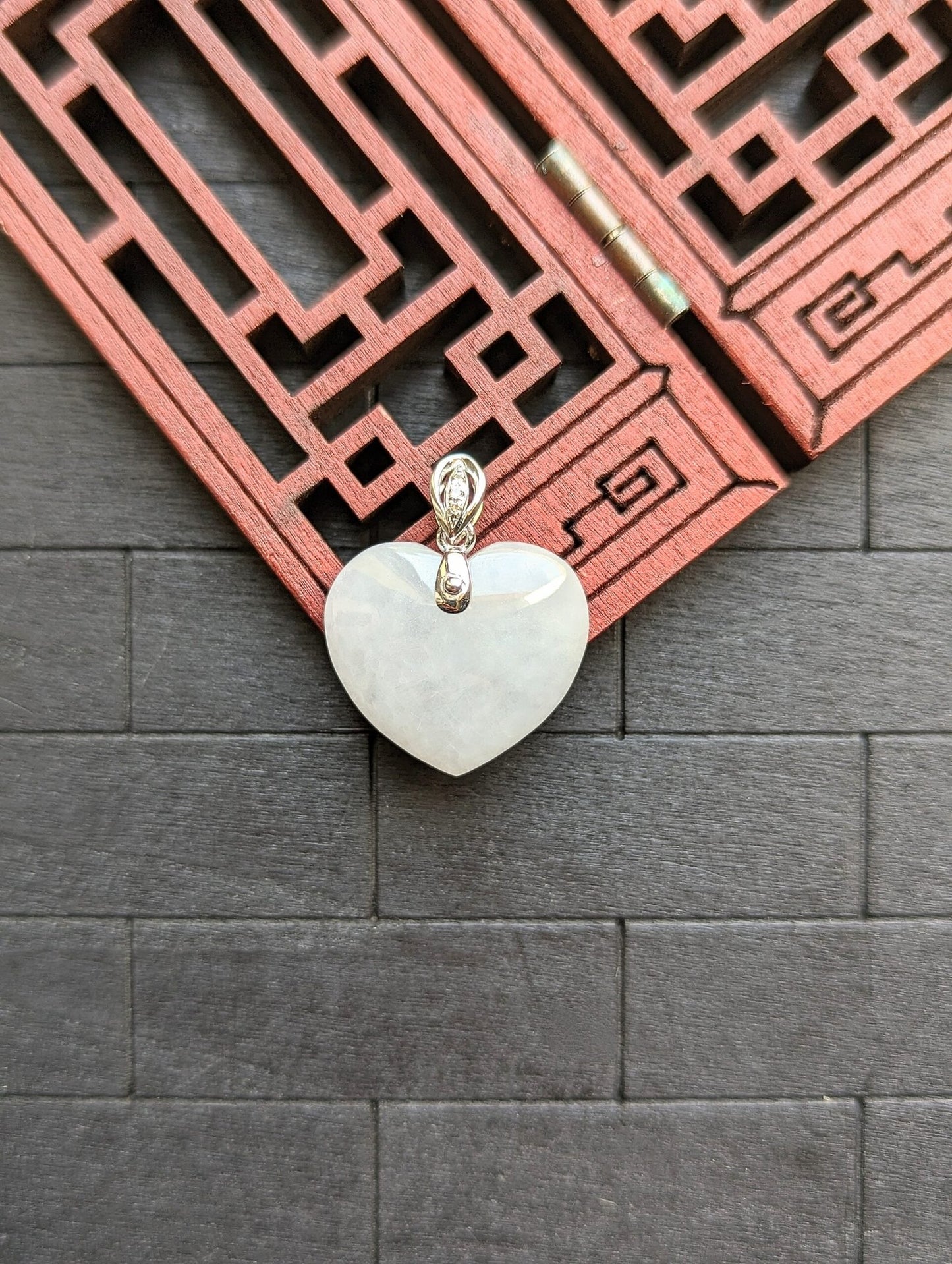 White Heart Jade Pendant