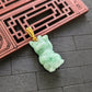 Small Green Jade Lucky Cat Pendant