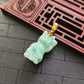 Small Green Jade Lucky Cat Pendant