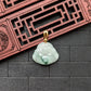 White/Dark Green Buddha Jade Pendant