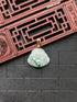 White/Dark Green Buddha Jade Pendant