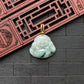 White/Dark Green Buddha Jade Pendant