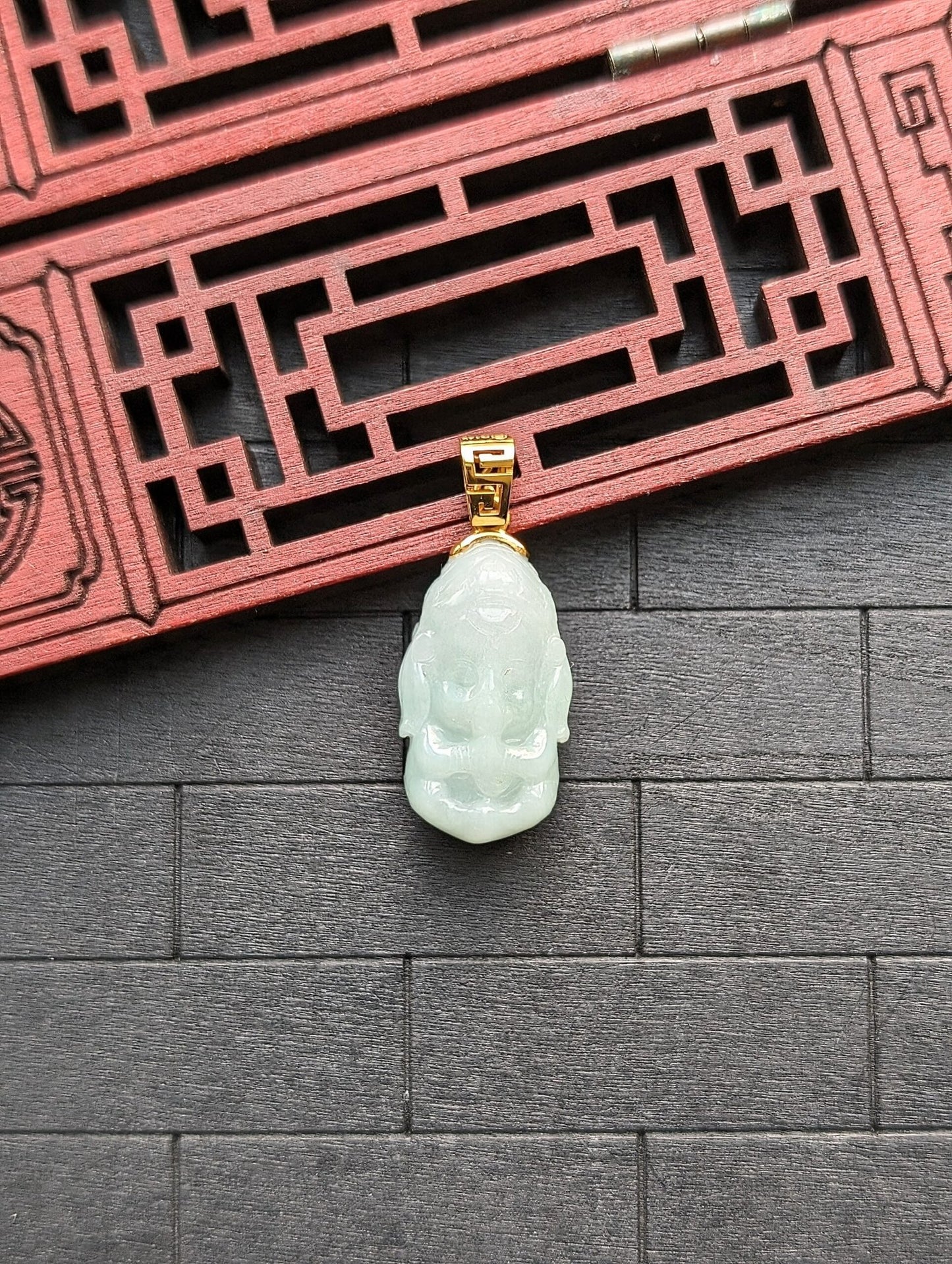 White Baby Elephant Jade Pendant