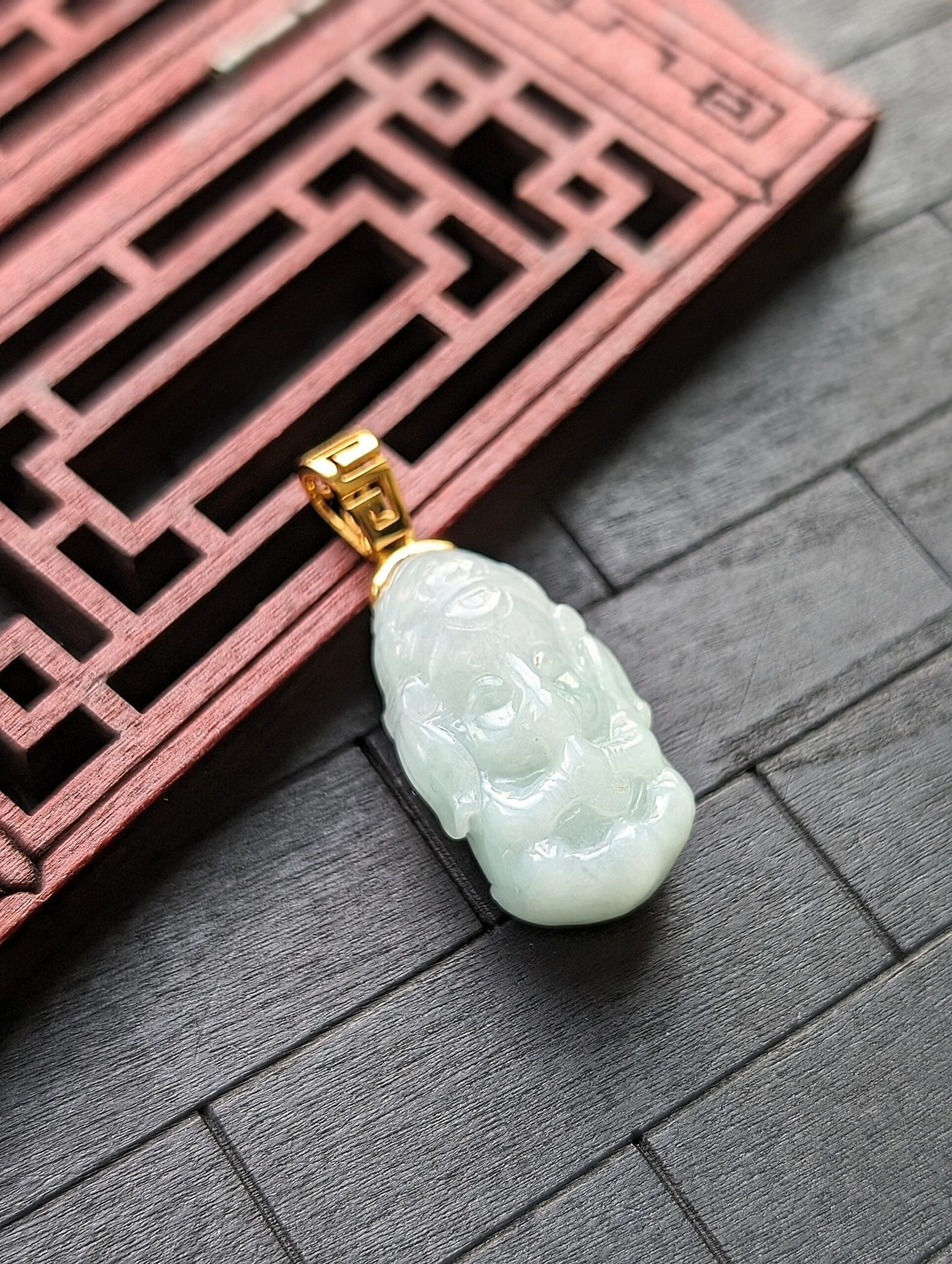 White Baby Elephant Jade Pendant