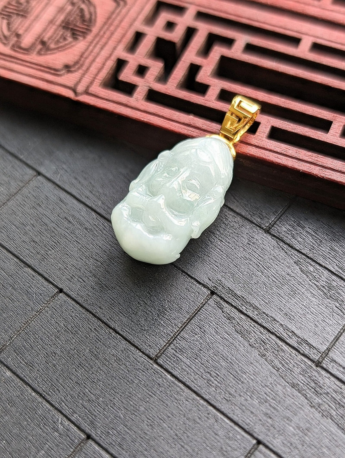 White Baby Elephant Jade Pendant