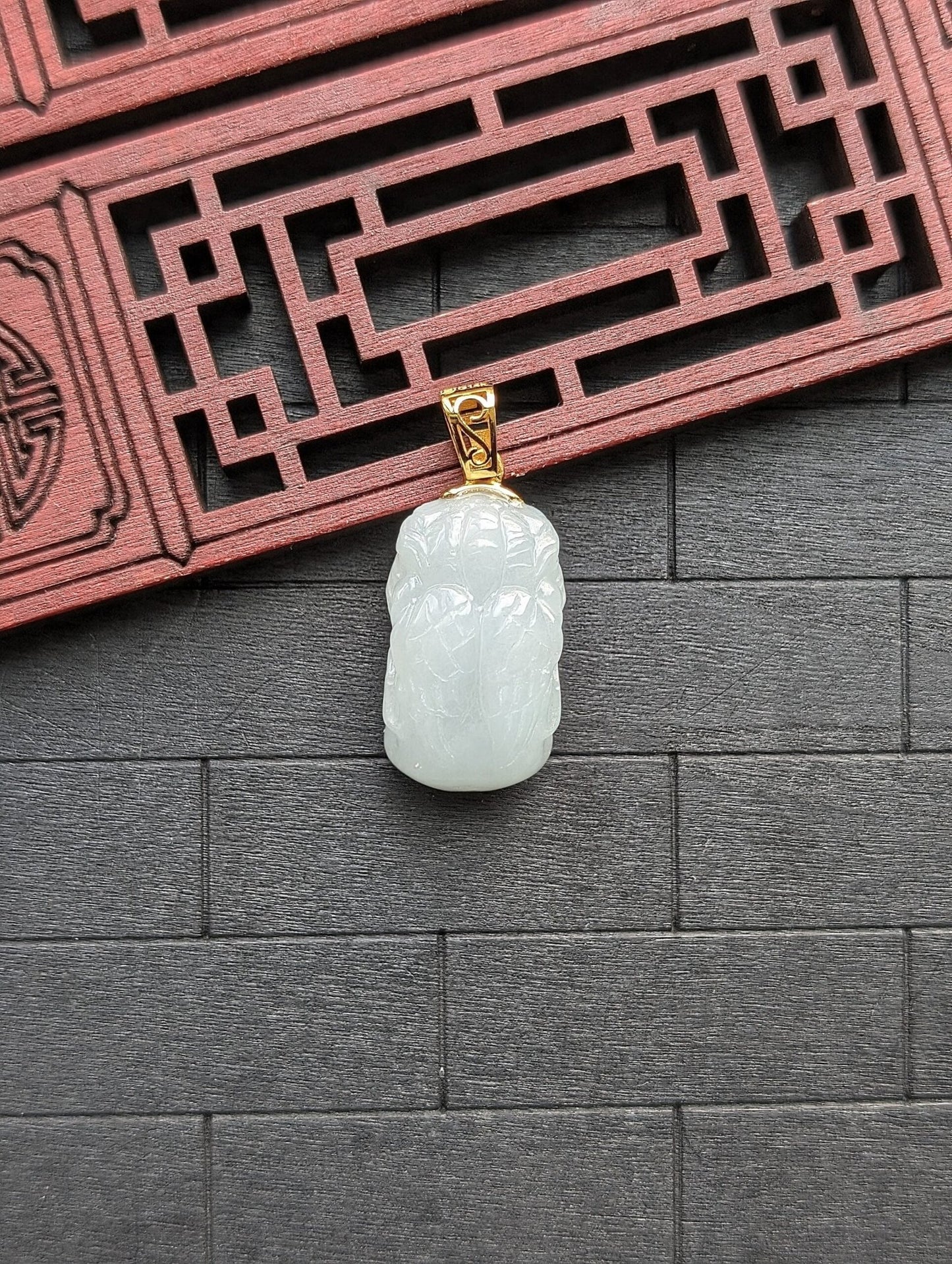 White Baby Elephant Jade pendant