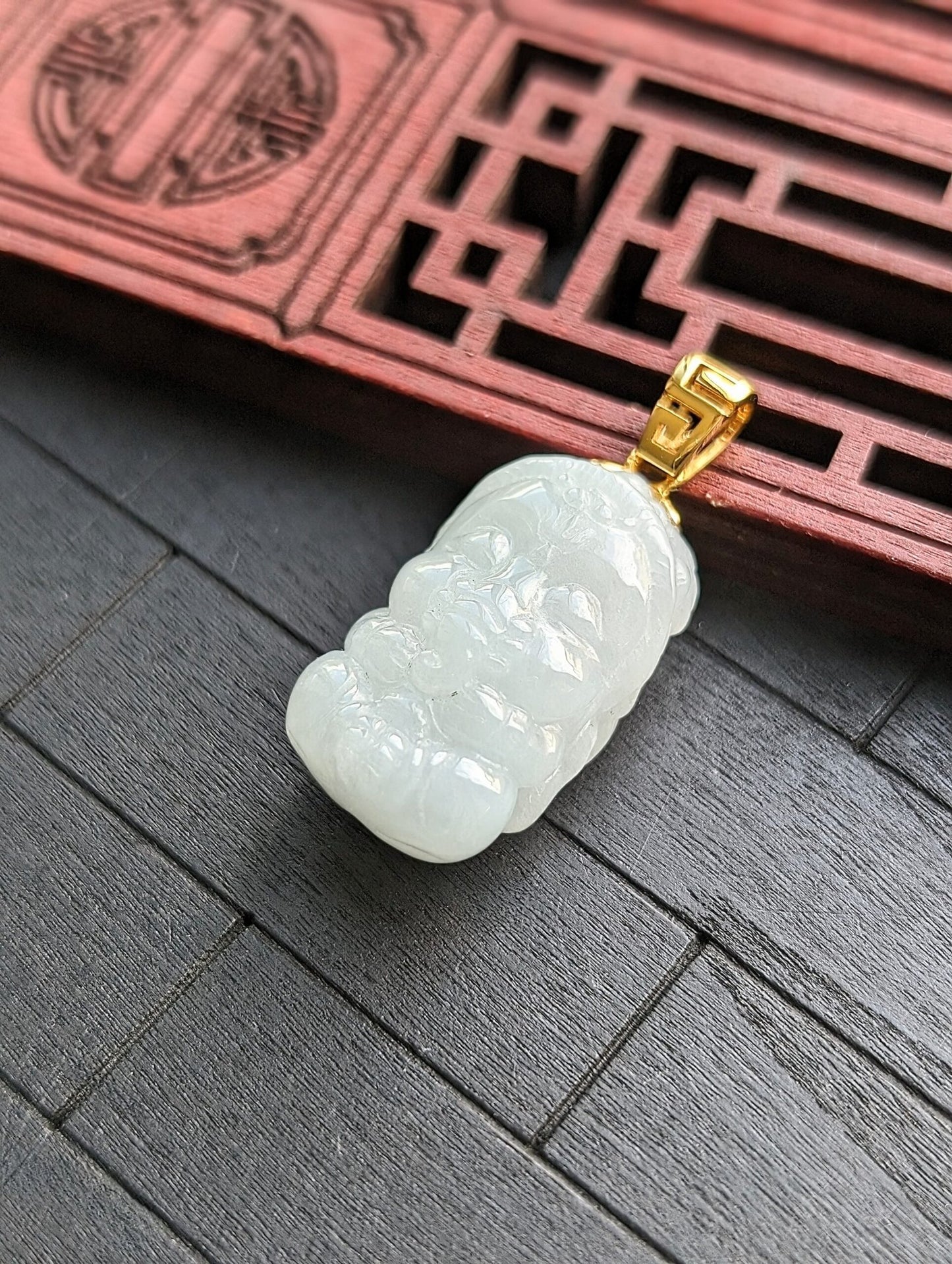 White Baby Elephant Jade pendant