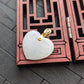 White/Light Green/Lavender Heart Jade Pendant