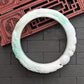 White/Green Dragon and Phoenix Jade Bangle