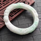 White/Green Dragon and Phoenix Jade Bangle