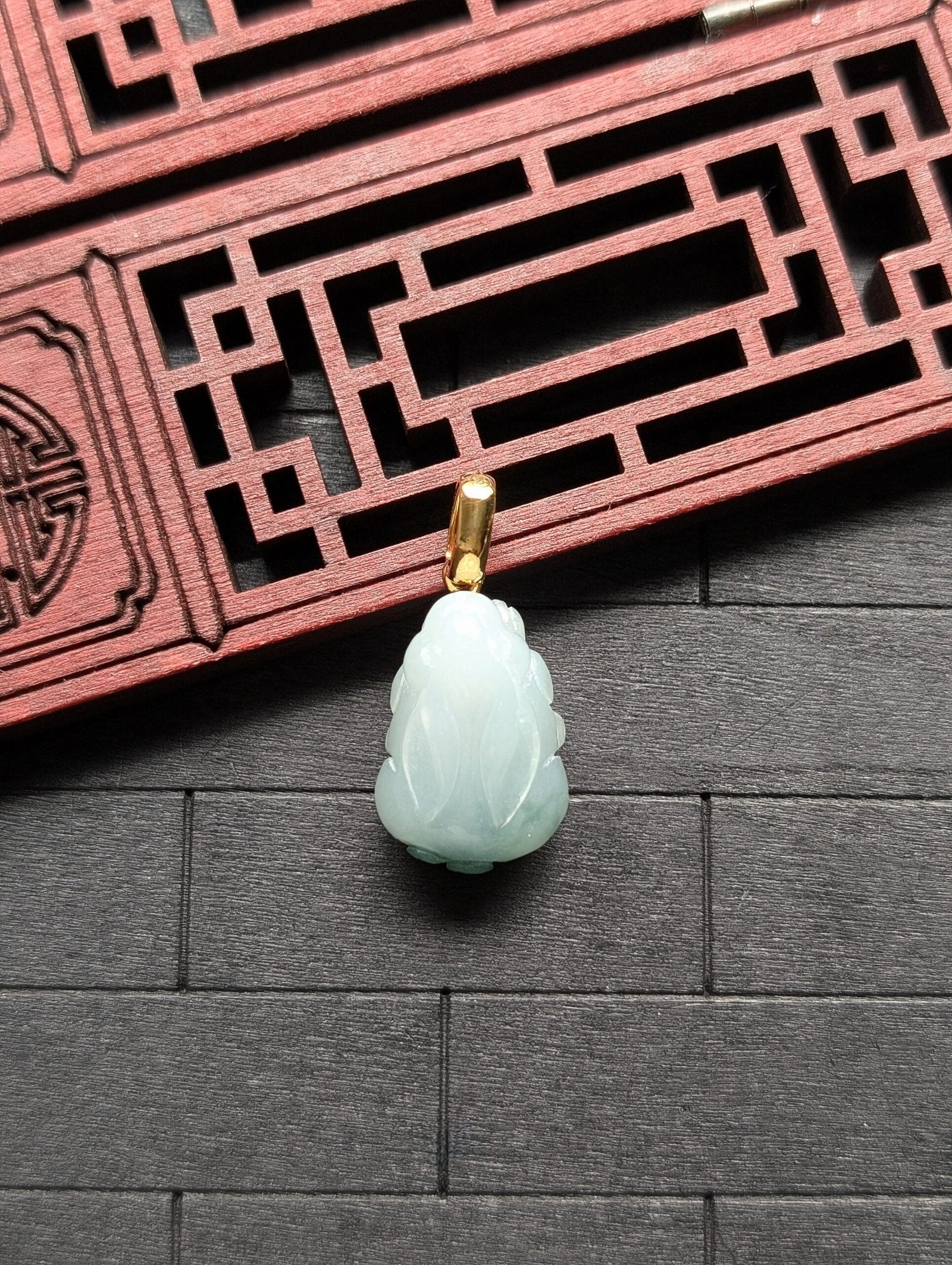 White/Green Rabbit Jade Pendant