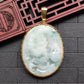 White/Green Dragon Jade Pendant (L)