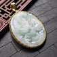 White/Green Dragon Jade Pendant (L)