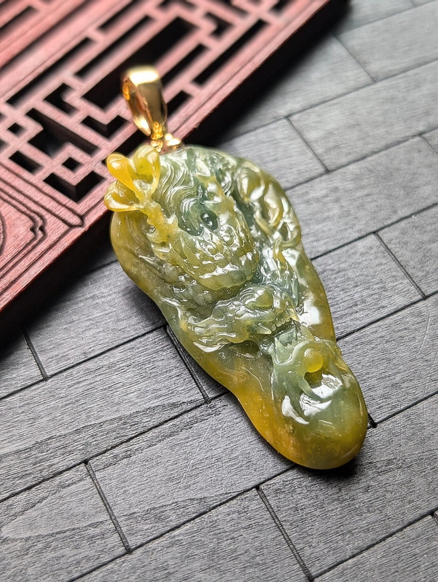 Green Dragon Jade Pendant