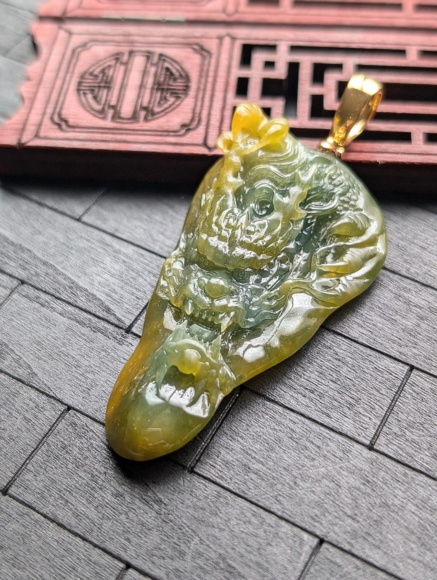 Green Dragon Jade Pendant