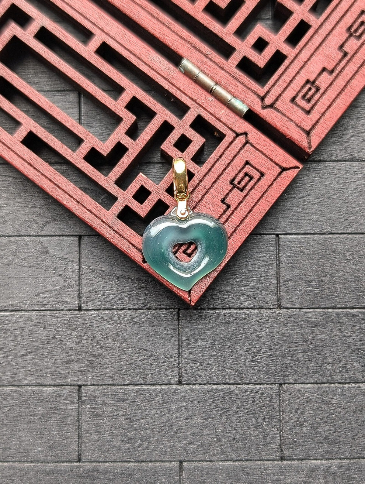 Green Jade Heart Pendant