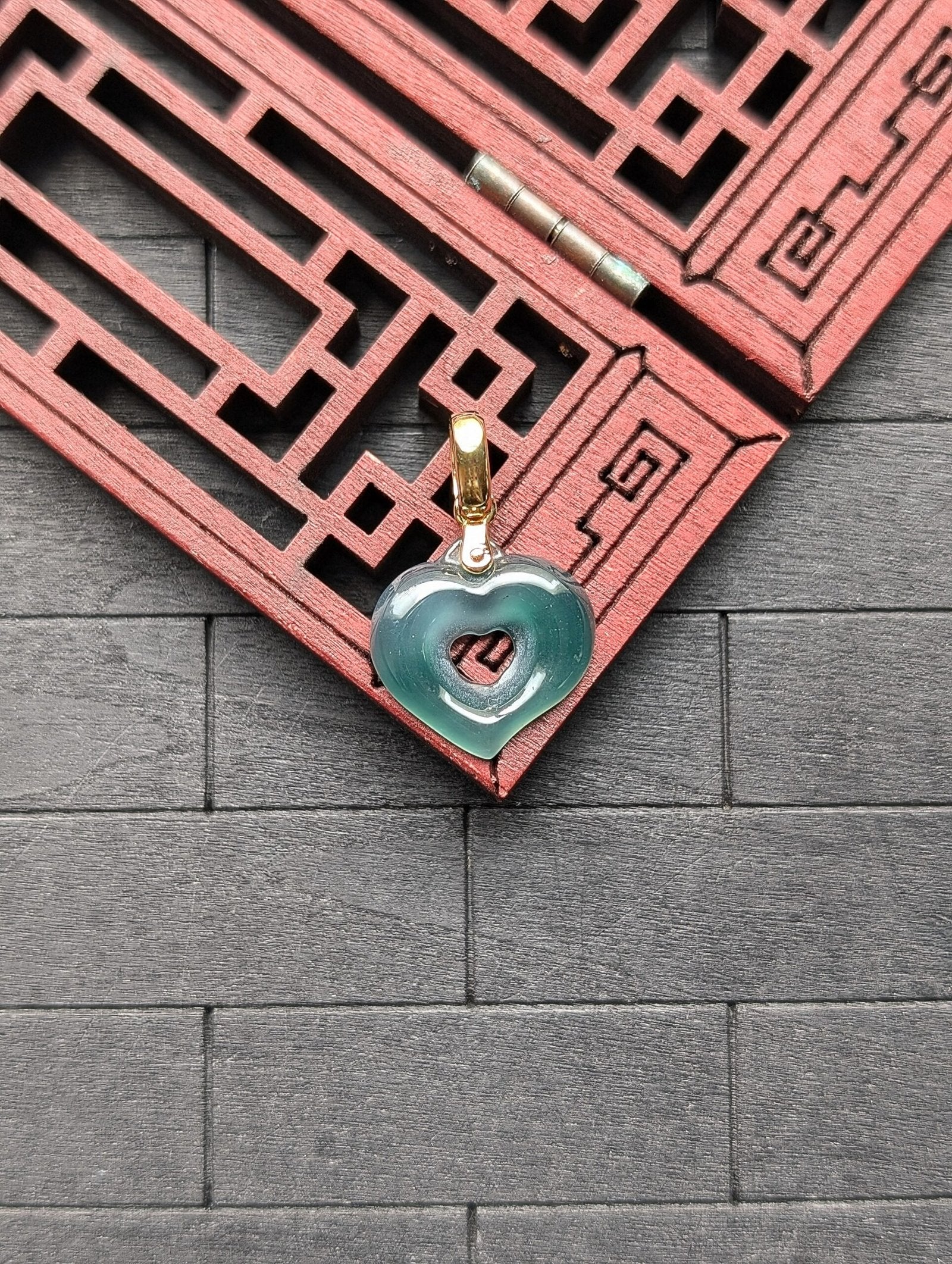 Green Jade Heart Pendant