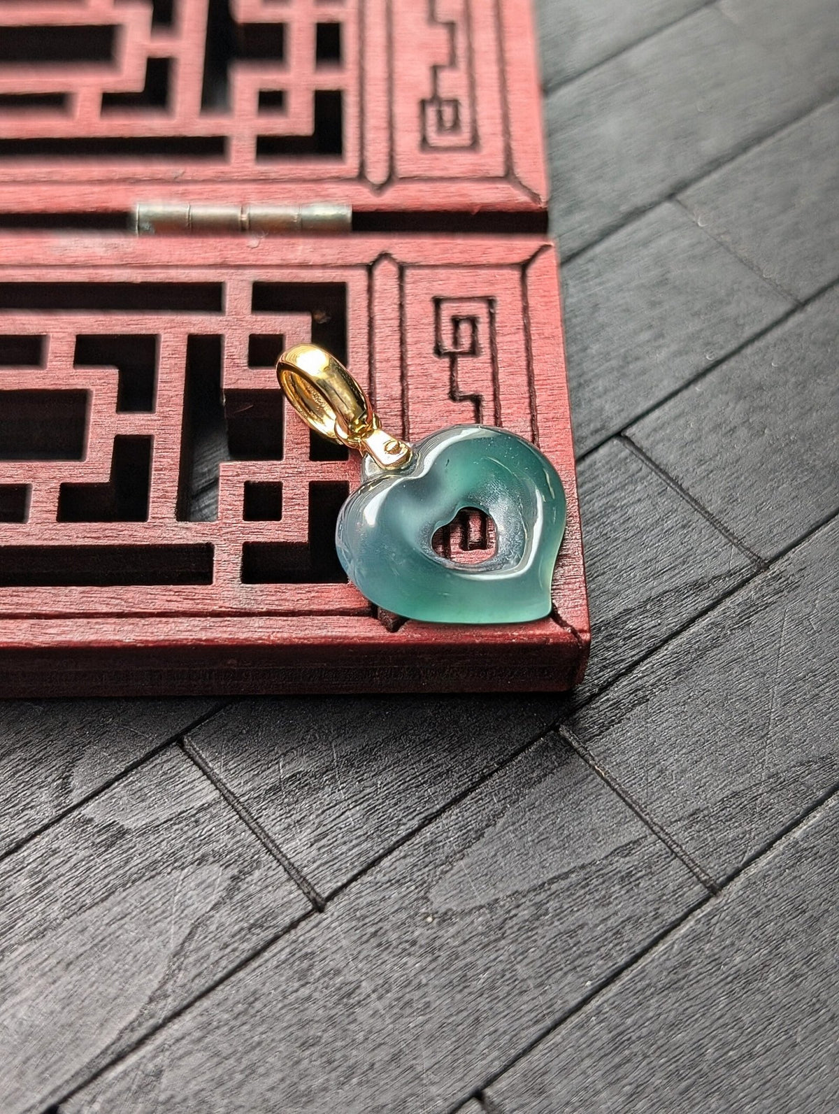 Green Jade Heart Pendant