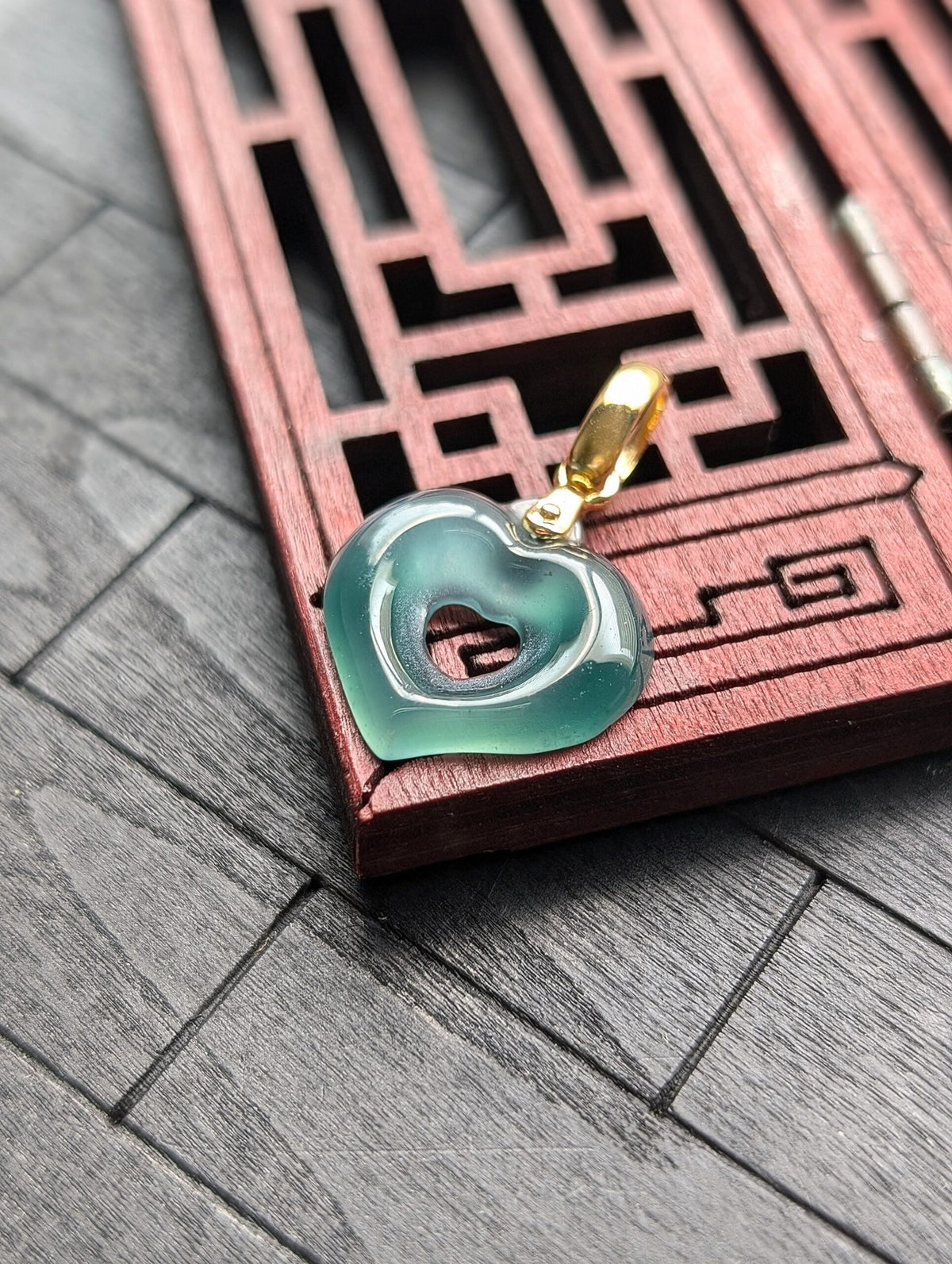 Green Jade Heart Pendant