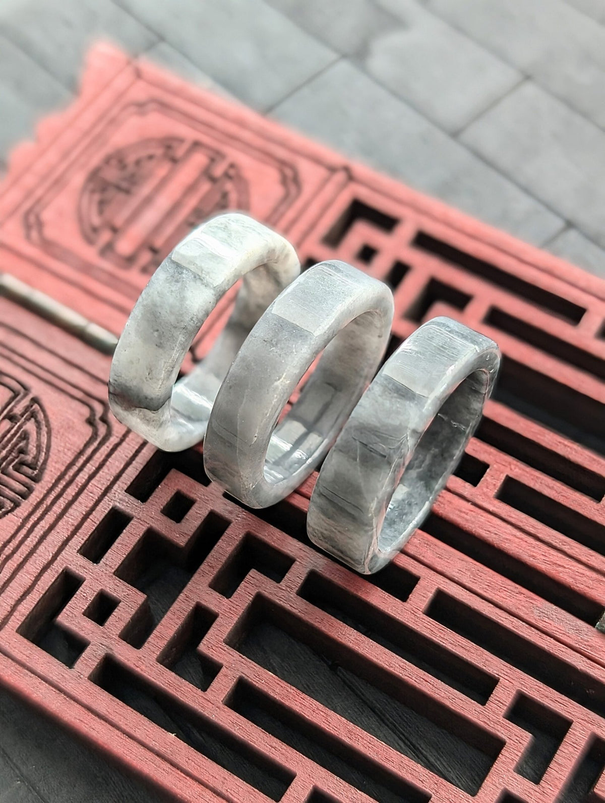 Black/White Jade Ring