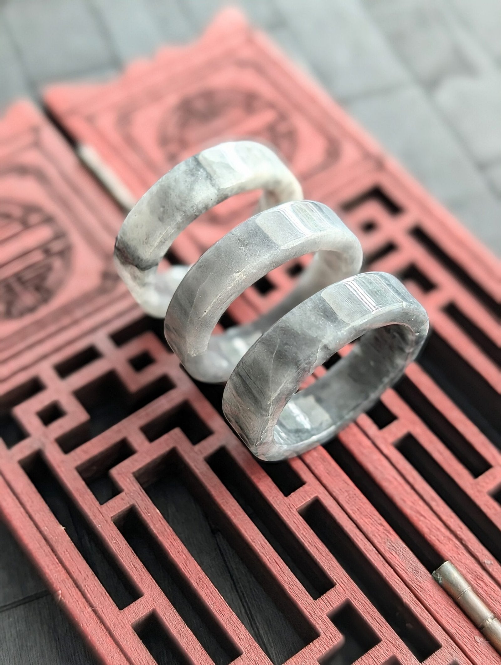 Black/White Jade Ring