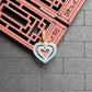 Ice Light Green/White Double Hearts Jade Pendant
