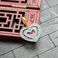 Ice Light Green/White Double Hearts Jade Pendant