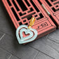 Ice Light Green/White Double Hearts Jade Pendant
