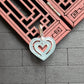 Ice Light Green/White Double Hearts Jade Pendant