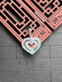 Ice Light Green/White Double Hearts Jade Pendant