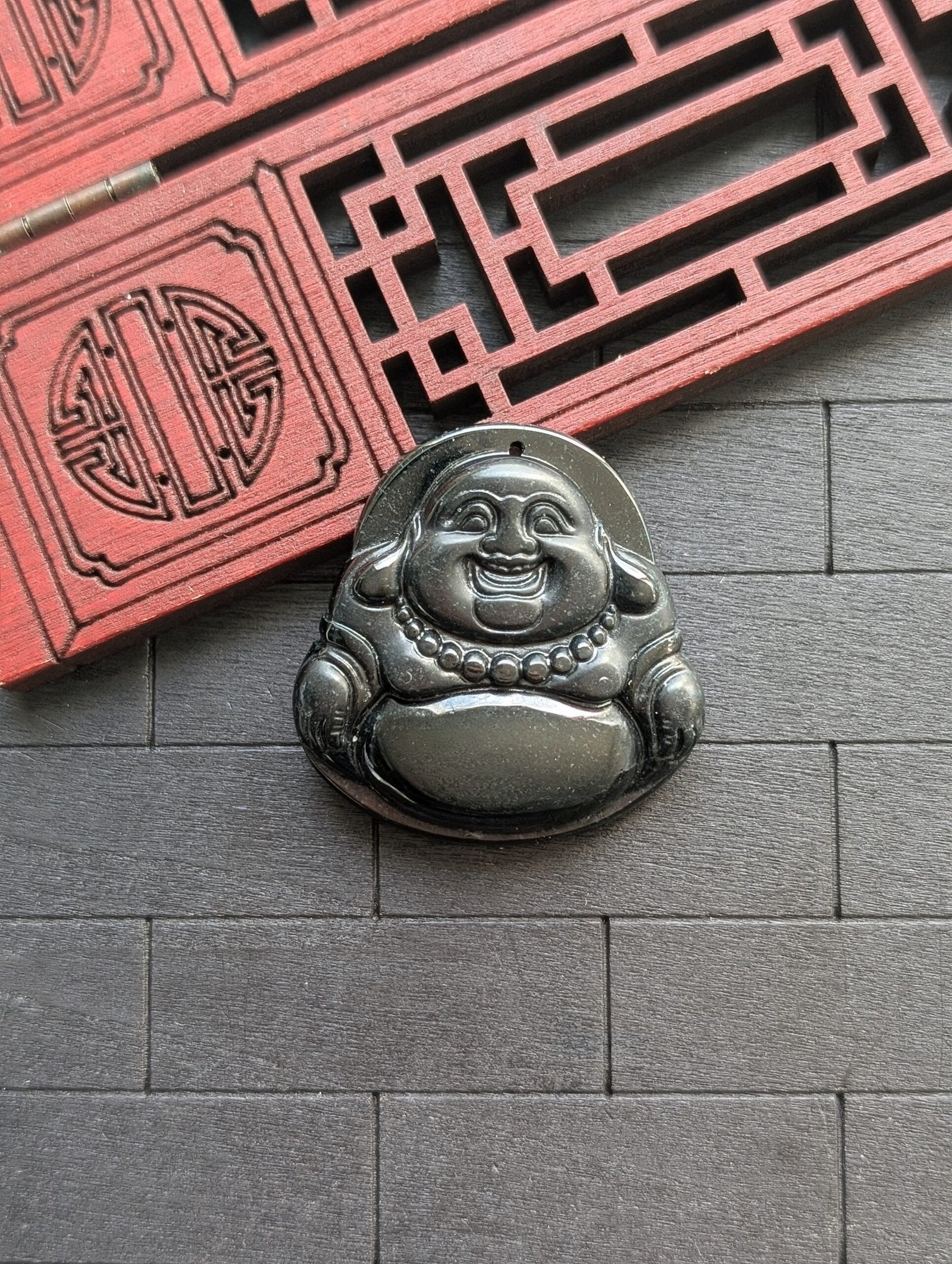 Black Jade Buddha Pendant