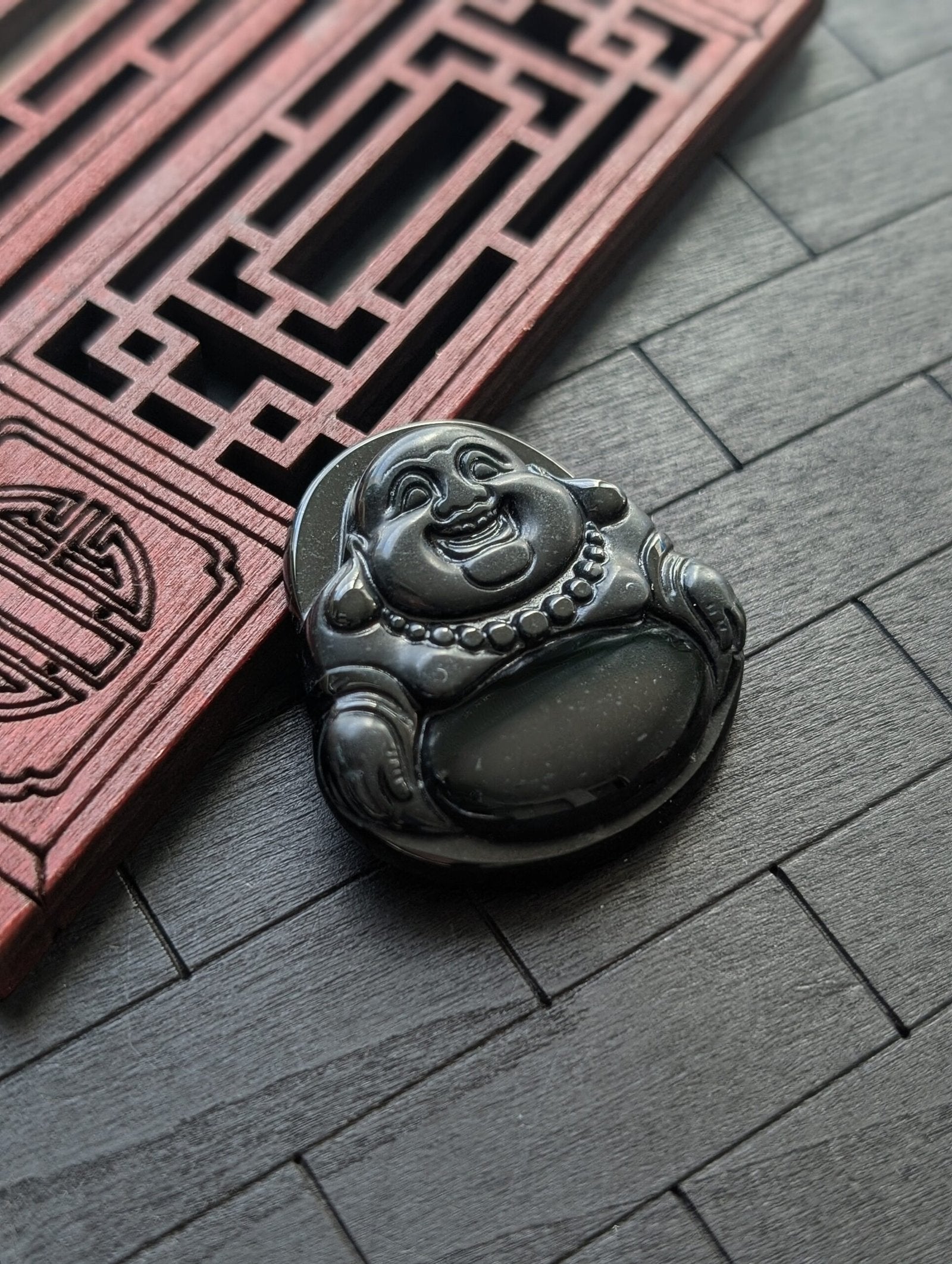 Black Jade Buddha Pendant