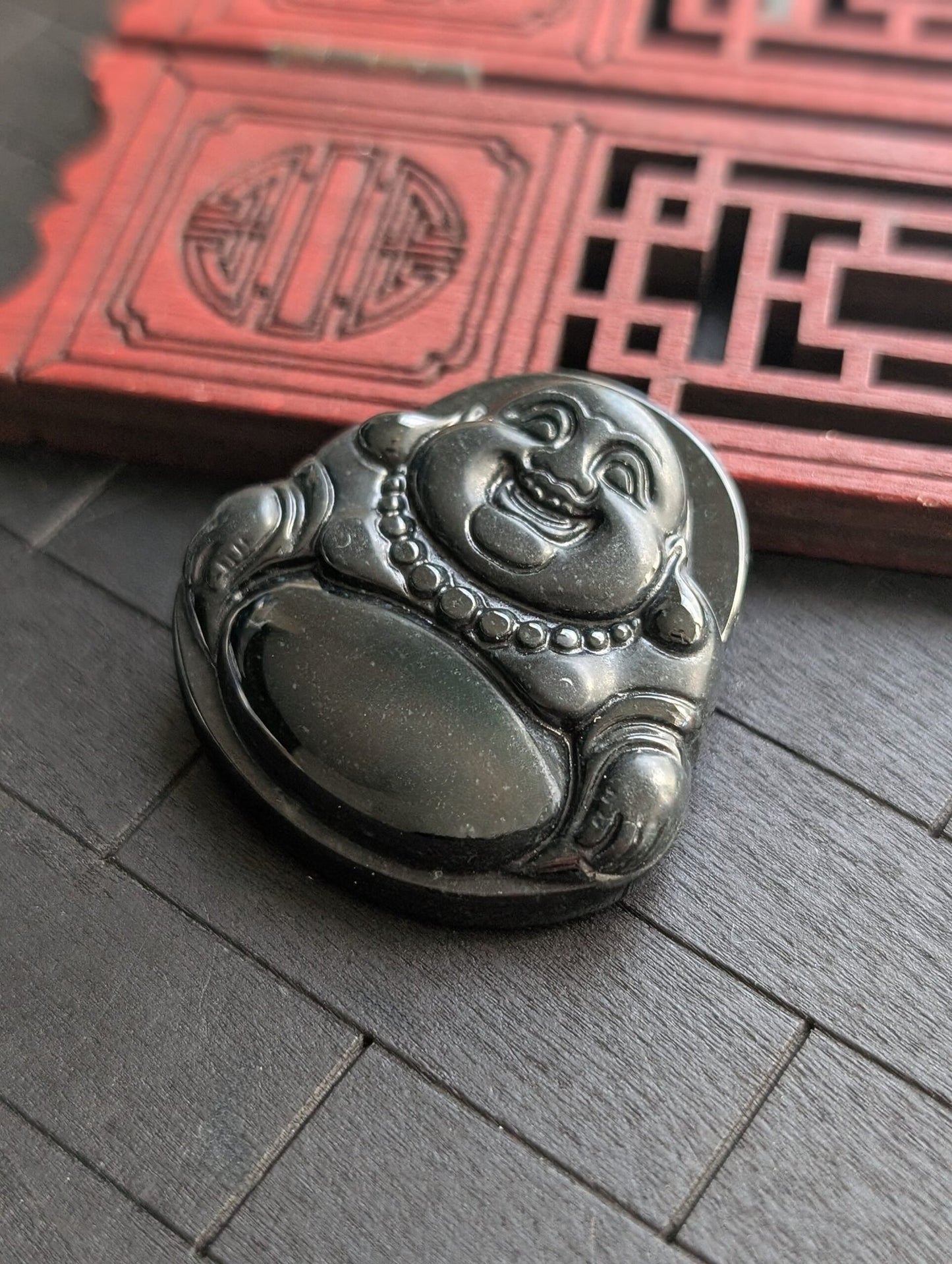 Black Jade Buddha Pendant