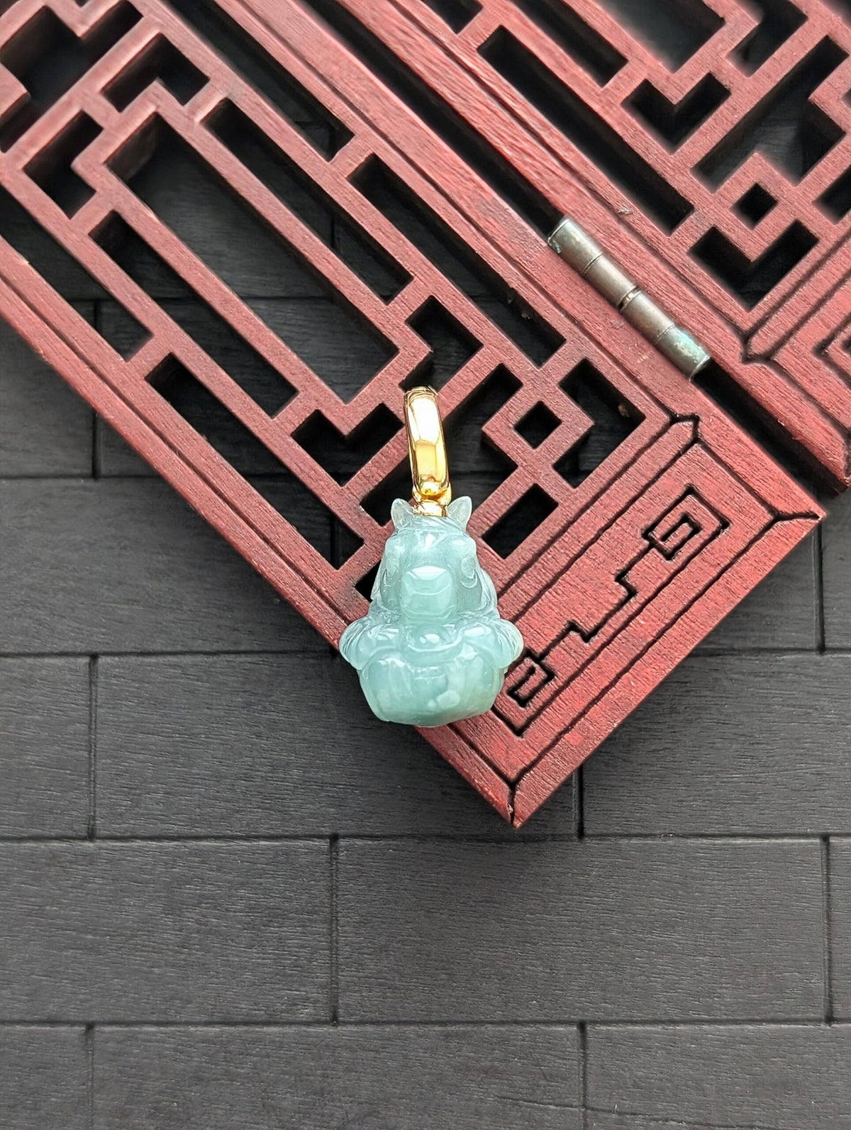 Year of The Horse Jade Pendant