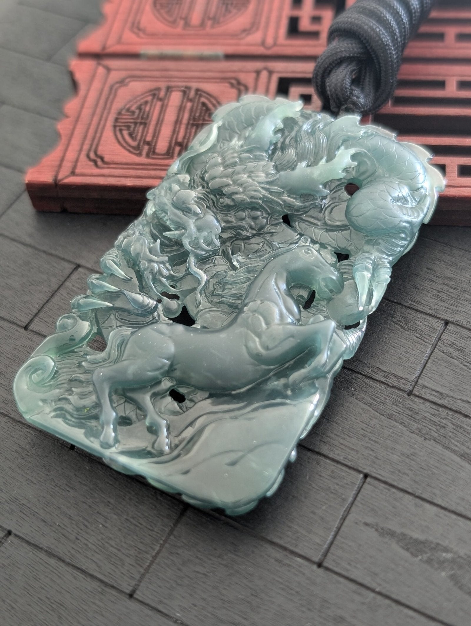 Green Jade Horse/Dragon Pendant