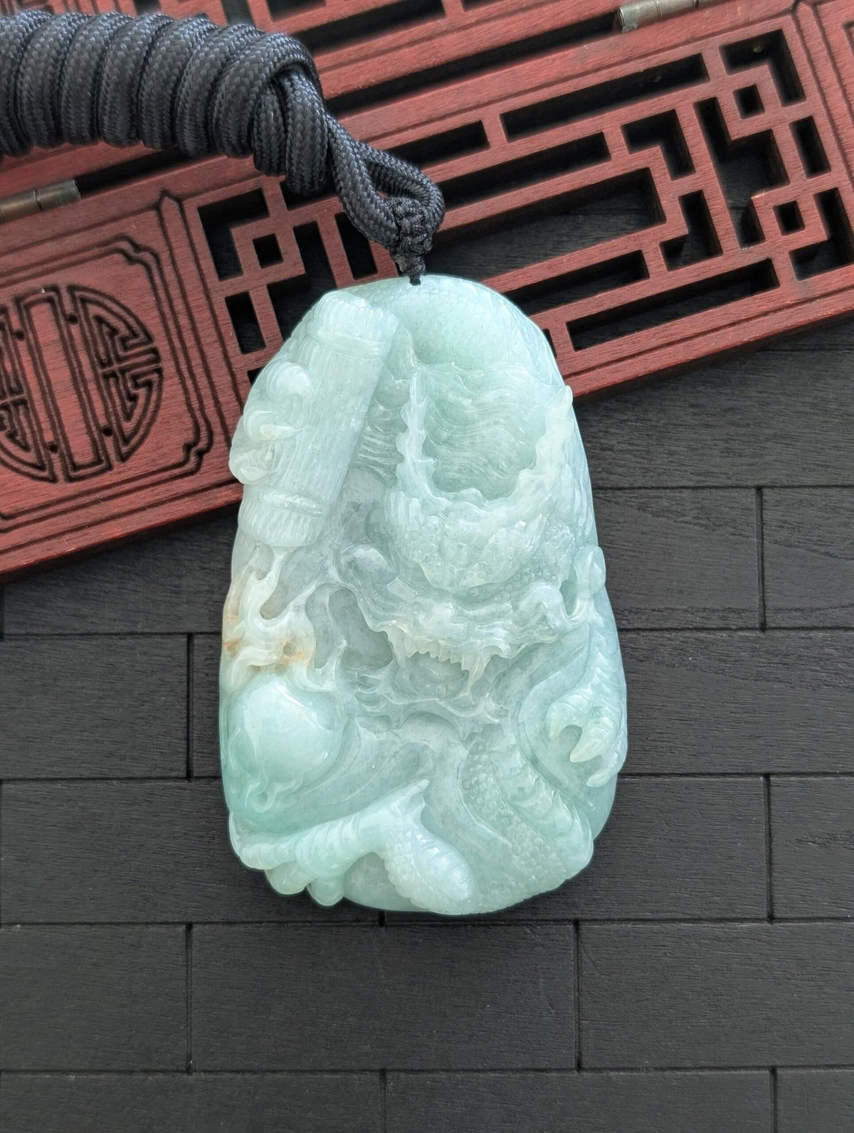 Green Jade Dragon Pendant
