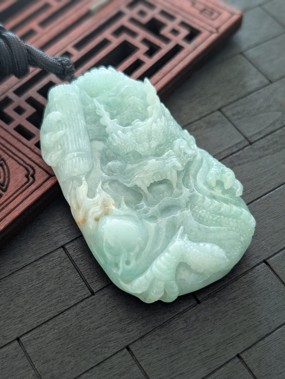 Green Jade Dragon Pendant