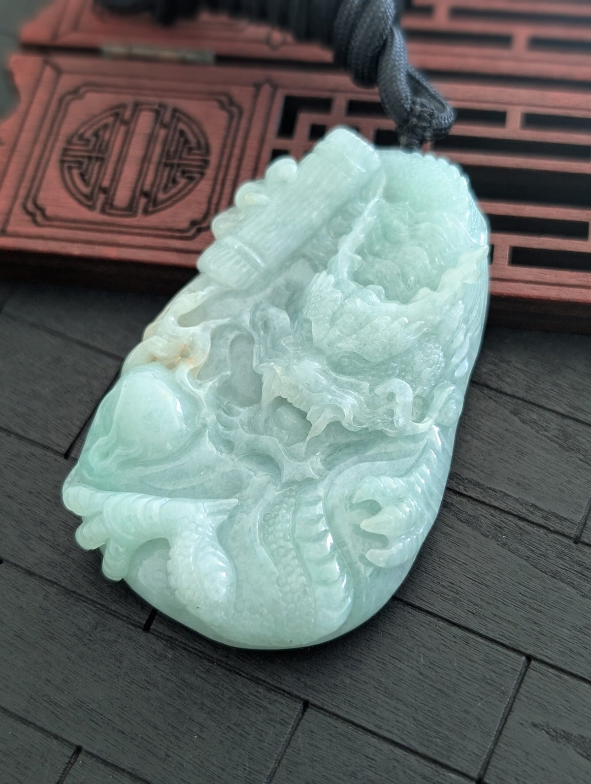 Green Jade Dragon Pendant