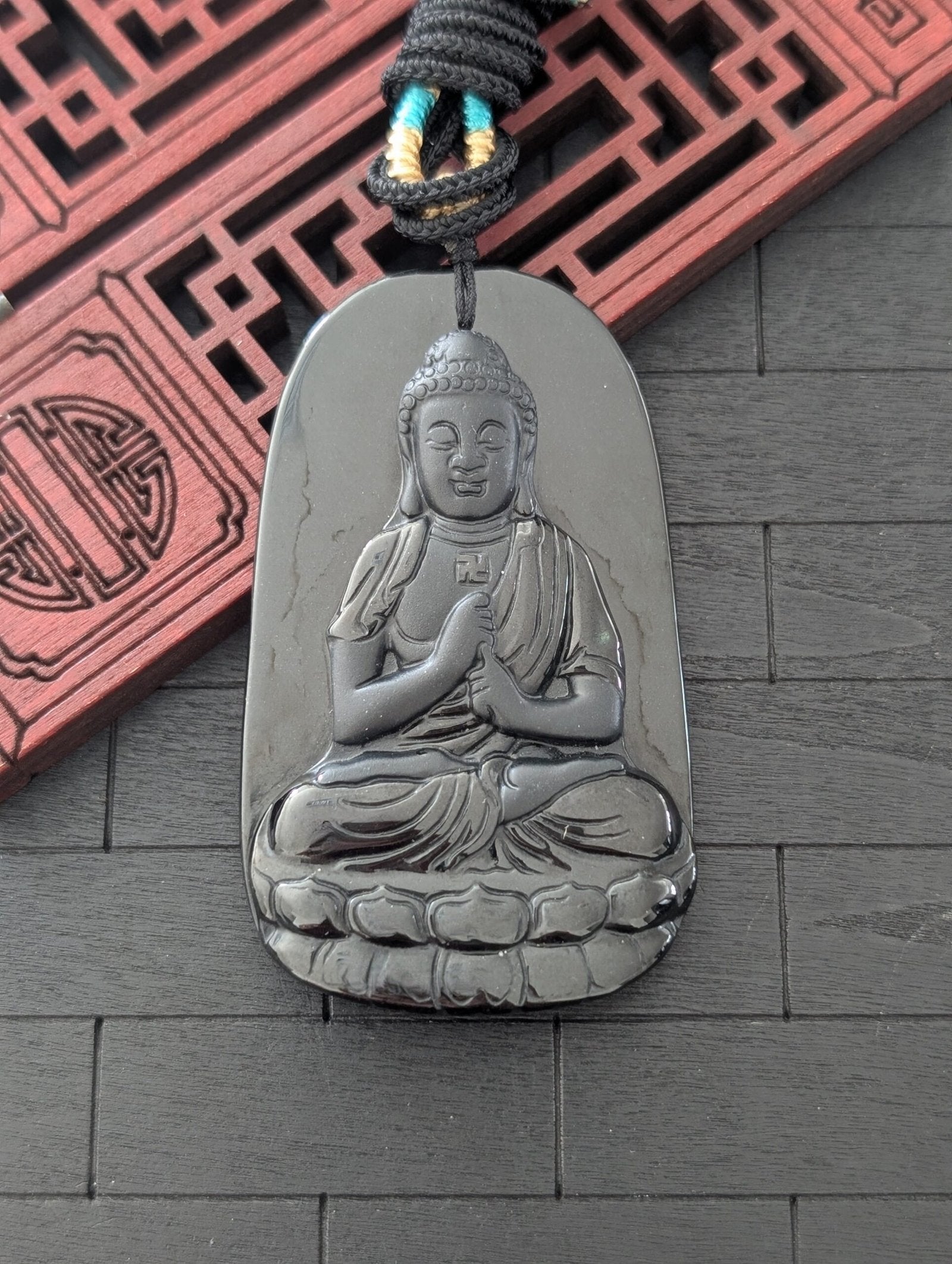 Black Jade Buddha Pendant