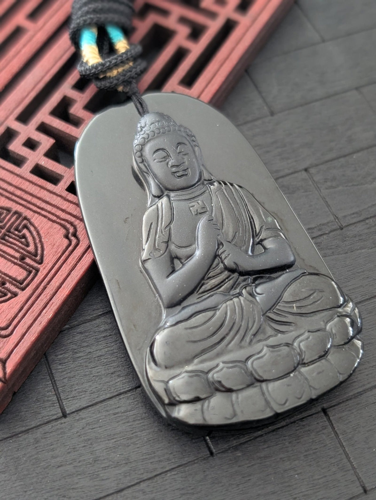 Black Jade Buddha Pendant