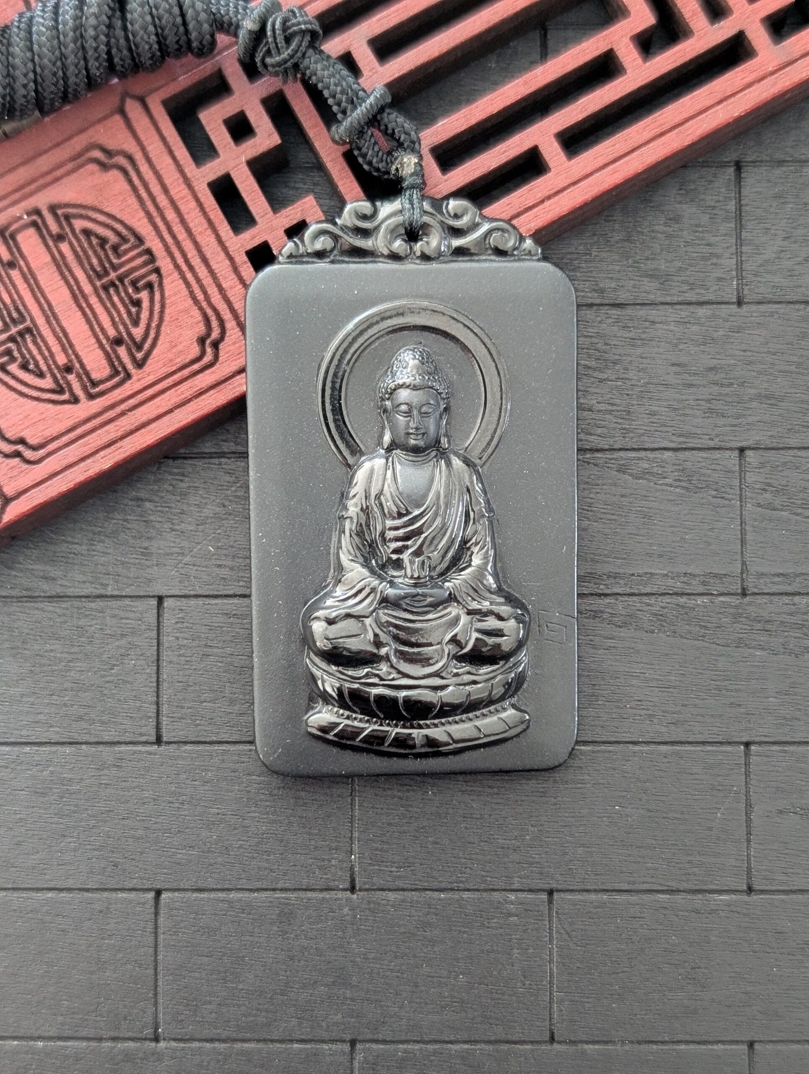 Black Jade Buddha Pendant