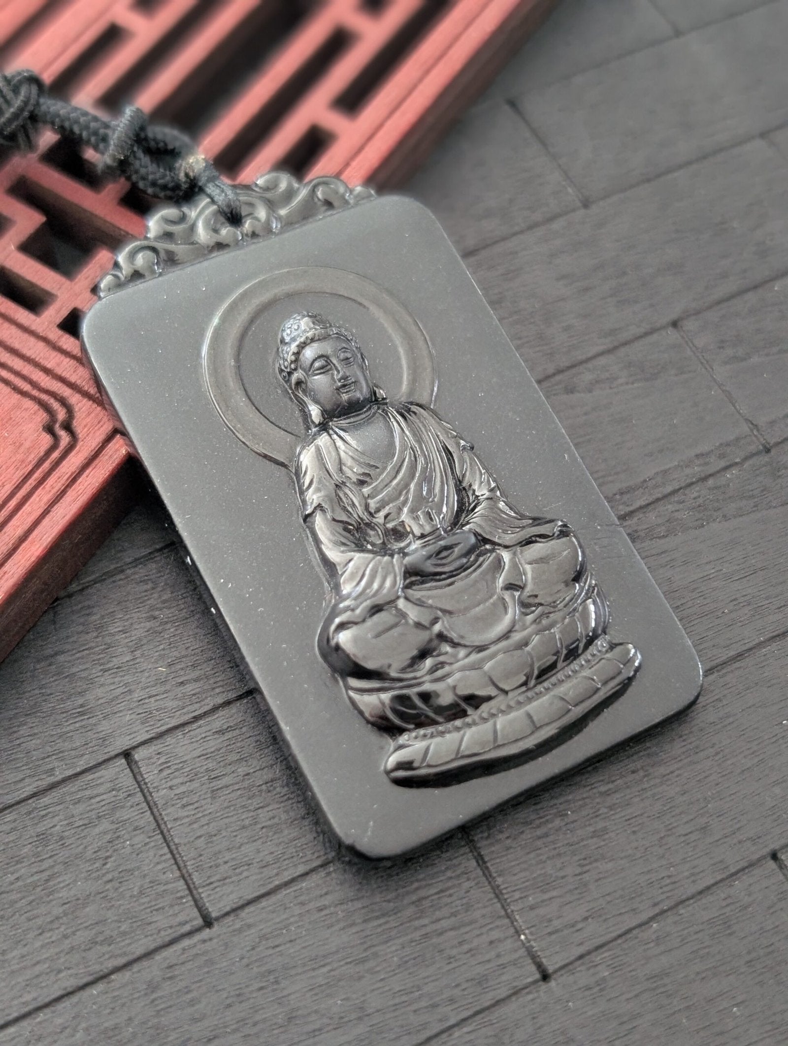 Black Jade Buddha Pendant