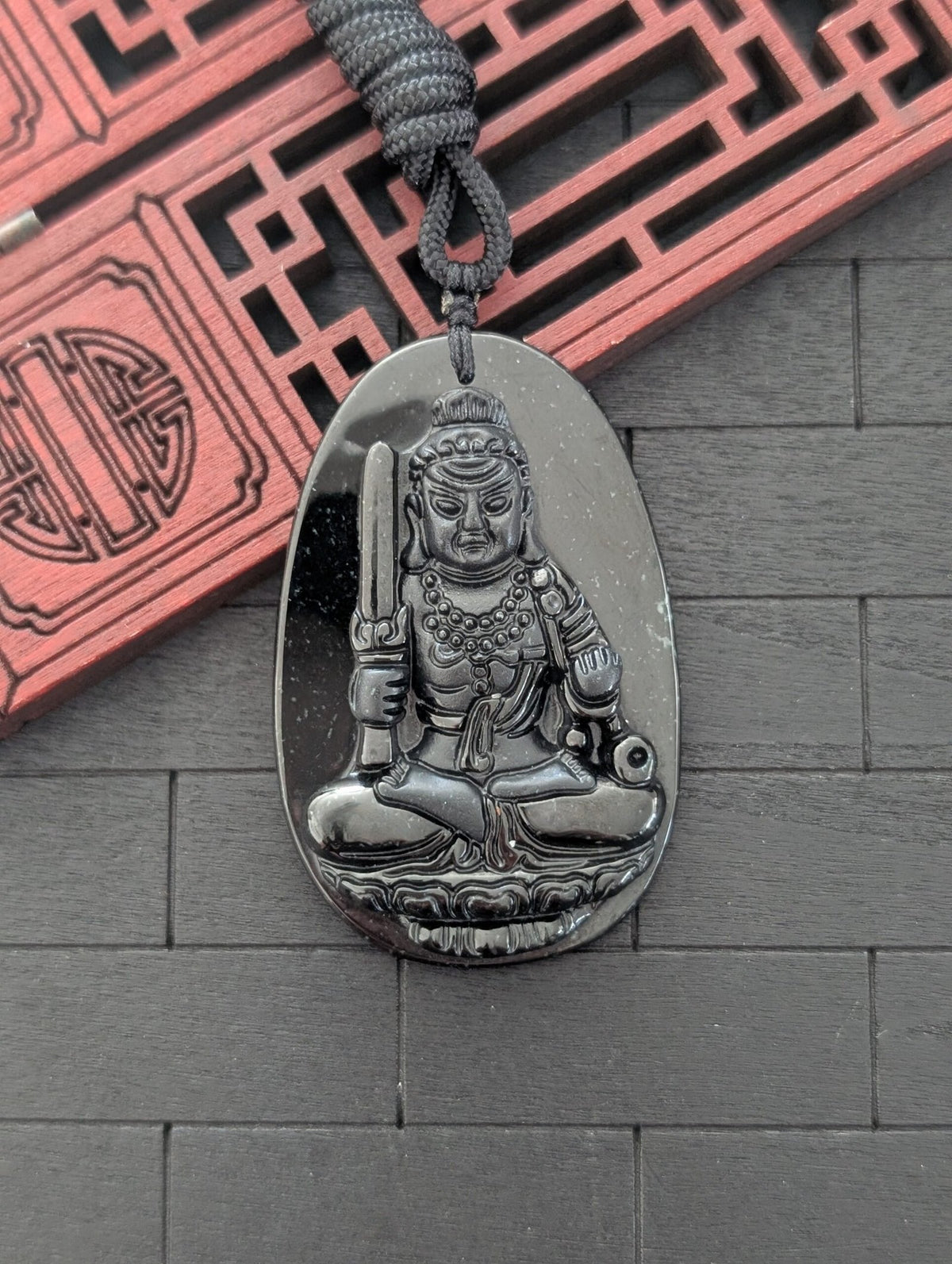 Black Jade Acala Pendant