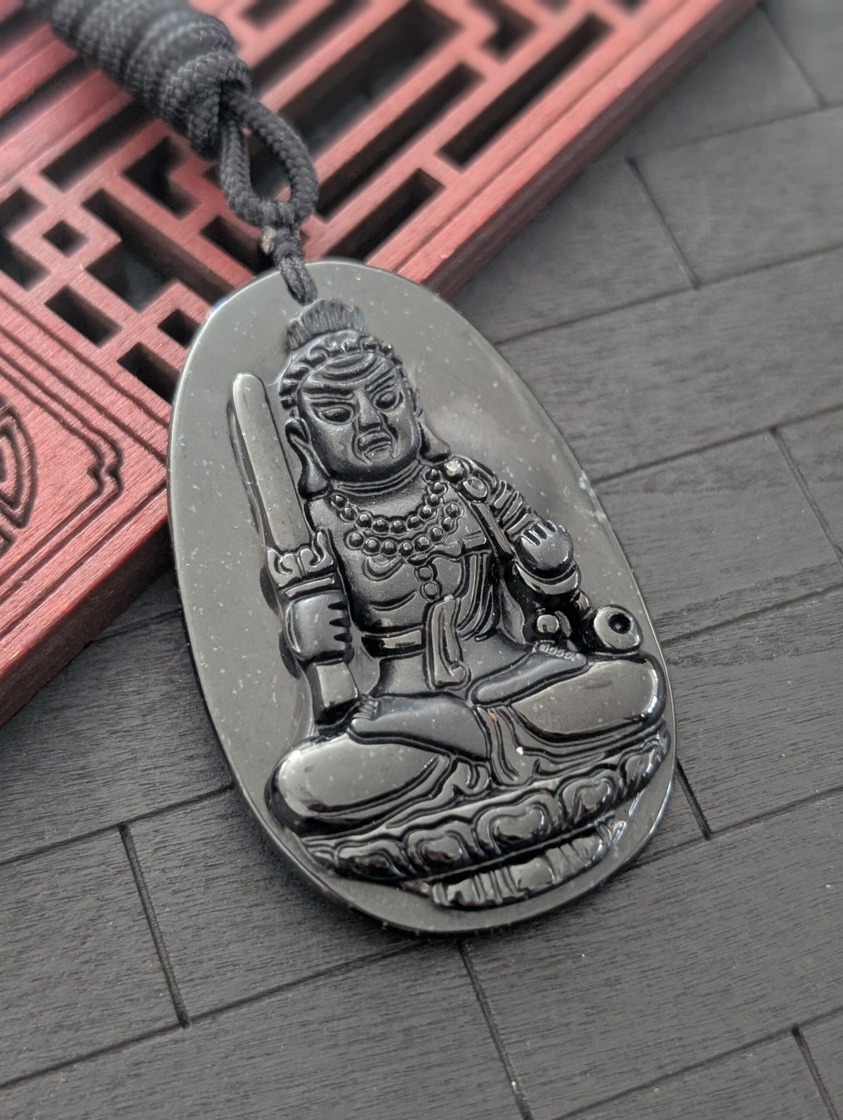Black Jade Acala Pendant